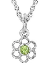 teensy catchy silver trace chain butterfly baby August birthstone necklace